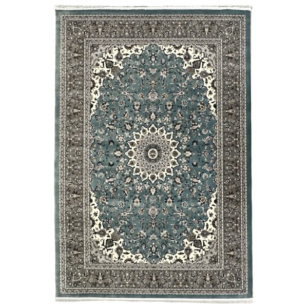 300 x 200cm Persian Floral Kashan Design Fine Machine Made Blue Rug