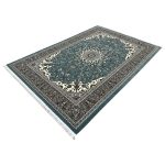 300 x 200cm Persian Floral Kashan Design Fine Machine Made Blue Rug - Image 3