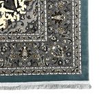 300 x 200cm Persian Floral Kashan Design Fine Machine Made Blue Rug - Image 4