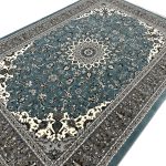 300 x 200cm Persian Floral Kashan Design Fine Machine Made Blue Rug - Image 5