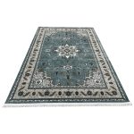 300 x 200cm Persian Floral Mashad Design Fine Machine Made Blue Rug - Image 2