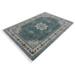 300 x 200cm Persian Floral Mashad Design Fine Machine Made Blue Rug - Image 3