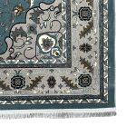 300 x 200cm Persian Floral Mashad Design Fine Machine Made Blue Rug - Image 4