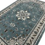 300 x 200cm Persian Floral Mashad Design Fine Machine Made Blue Rug - Image 5