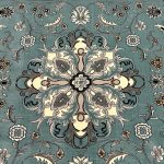 300 x 200cm Persian Floral Mashad Design Fine Machine Made Blue Rug - Image 6
