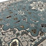300 x 200cm Persian Floral Mashad Design Fine Machine Made Blue Rug - Image 7