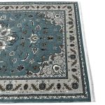 300 x 200cm Persian Floral Mashad Design Fine Machine Made Blue Rug - Image 8