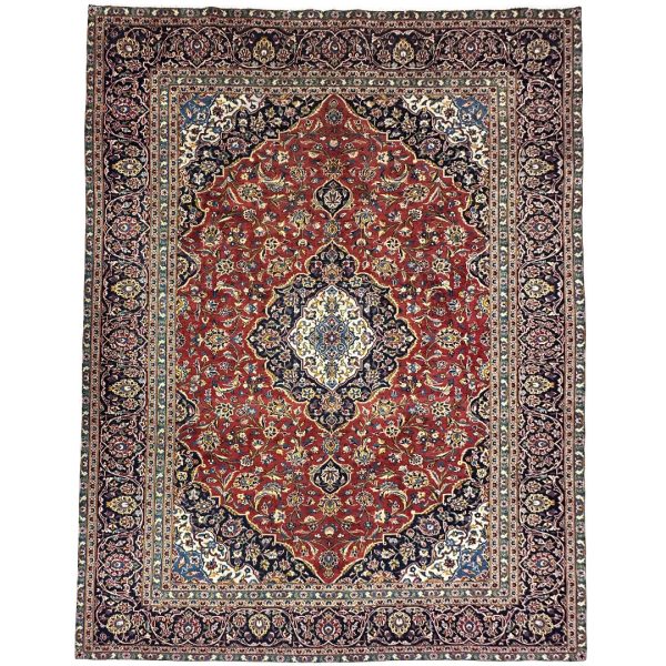 385 x 285cm Hand Knotted Persian Kashan Red  Rug