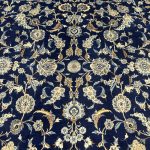 427 x 315cm Kashan Afshan Persian Hand Knotted Wool Navy All-Over Design Rug - Image 5