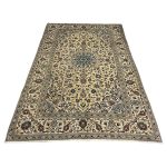 298cm x 200cm Hand-Knotted Floral Persian Kashan Cream Rug
