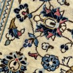 298 x 200cm Persian Hand-Knotted Floral Kashan Cream Rug - Image 6