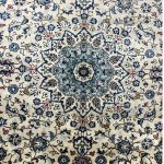298 x 200cm Persian Hand-Knotted Floral Kashan Cream Rug - Image 8