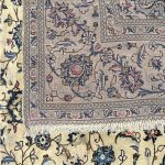 298 x 200cm Persian Hand-Knotted Floral Kashan Cream Rug - Image 10
