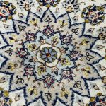 292 x 192cm Hand-Knotted Floral Persian Kashan Cream Rug - Image 5