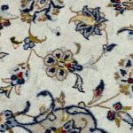 292 x 192cm Hand-Knotted Floral Persian Kashan Cream Rug - Image 8