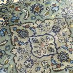 367cm x 255cm Hand-Knotted Floral Persian Kashan Green Rug - Image 6