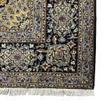350 x 260cm Hand-Knotted Navy & Cream Kashan Wool Rug - Image 7