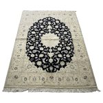 200cm x 150cm Hand Knotted Premium Nain 9la Wool And Silk Rug - Image 2