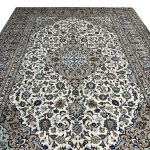 416 x 288cm Hand-Knotted Persian  Floral Kashan Cream Rug - Image 3