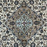 416 x 288cm Hand-Knotted Persian  Floral Kashan Cream Rug - Image 9