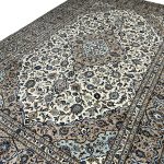 416 x 288cm Hand-Knotted Persian  Floral Kashan Cream Rug - Image 10