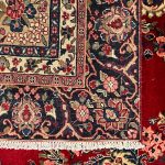 340cm x 245cm Hand-Knotted Red Kashan Shah Abbasi Rug - Image 7