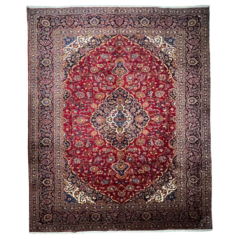 390cm x 297cm Hand-Knotted Persian Kashan Wool Rug