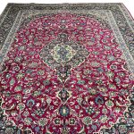 390 x 297cm Hand-Knotted Persian Kashan Cherry Red Rug - Image 3