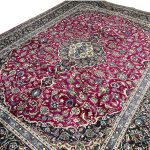 390 x 297cm Hand-Knotted Persian Kashan Cherry Red Rug - Image 4