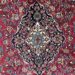 388cm x 290cm Hand-Knotted Vintage Persian Kashan Wool Rug - Image 9