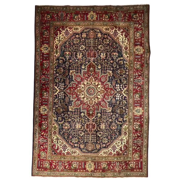 336 x 218cm Hand-Knotted Persian Heriz Geometric Medallion Rug