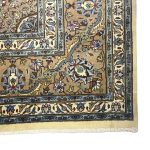 394cm x 294cm Hand-Knotted Floral Persian Kashan Cream Rug - Image 6