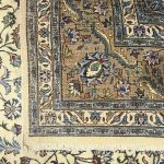 394cm x 294cm Hand-Knotted Floral Persian Kashan Cream Rug - Image 7