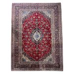 344cm x 250cm Hand-Knotted Persian Kashan Wool Rug