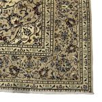 295cm x 194cm Hand-Knotted Floral Persian Kashan Cream Rug - Image 5