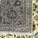 295cm x 194cm Hand-Knotted Floral Persian Kashan Cream Rug - Image 6