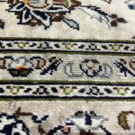 290cm x 193cm Hand-Knotted Floral Persian Kashan Cream Rug - Image 5