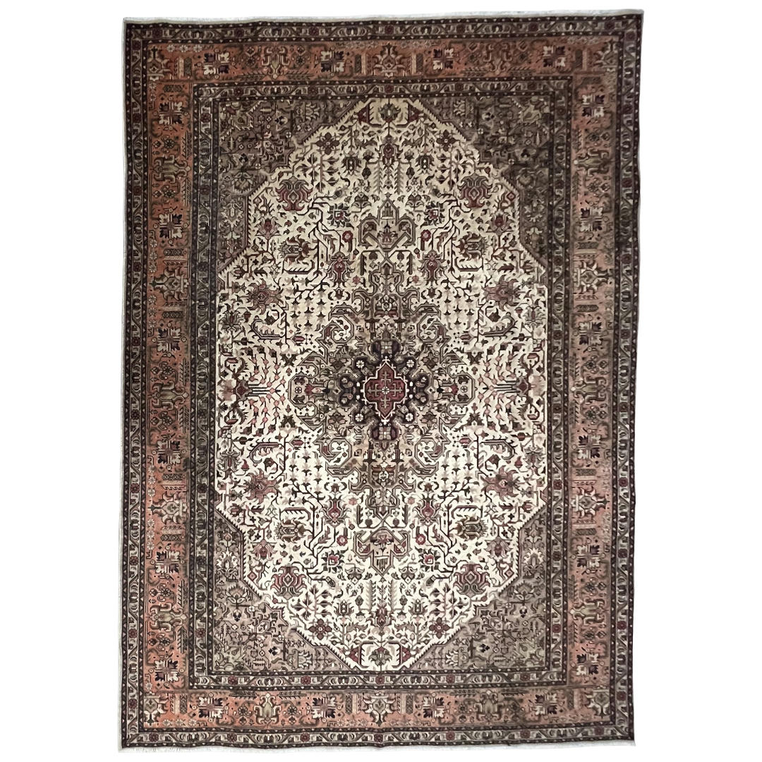 IMG_1077 290cm x 195cm Hand-Knotted Persian Vintage Geometric Tabriz – Wool Rug
