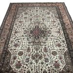 290cm x 195cm Hand-Knotted Persian Vintage Geometric Tabriz Wool Rug - Image 3