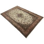290cm x 195cm Hand-Knotted Persian Vintage Geometric Tabriz Wool Rug - Image 4