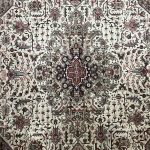 290cm x 195cm Hand-Knotted Persian Vintage Geometric Tabriz Wool Rug - Image 11