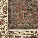 290cm x 195cm Hand-Knotted Persian Vintage Geometric Tabriz Wool Rug - Image 13