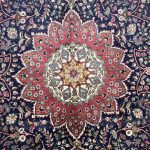 310cm x 215cm Hand-Knotted Persian Kashan Floral Medallion Rug - Image 12
