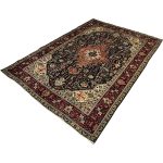 290 x 200cm Hand-Knotted Persian Geometric Navy Tabriz Wool Rug - Image 4