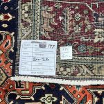 290 x 200cm Hand-Knotted Persian Geometric Navy Tabriz Wool Rug - Image 8