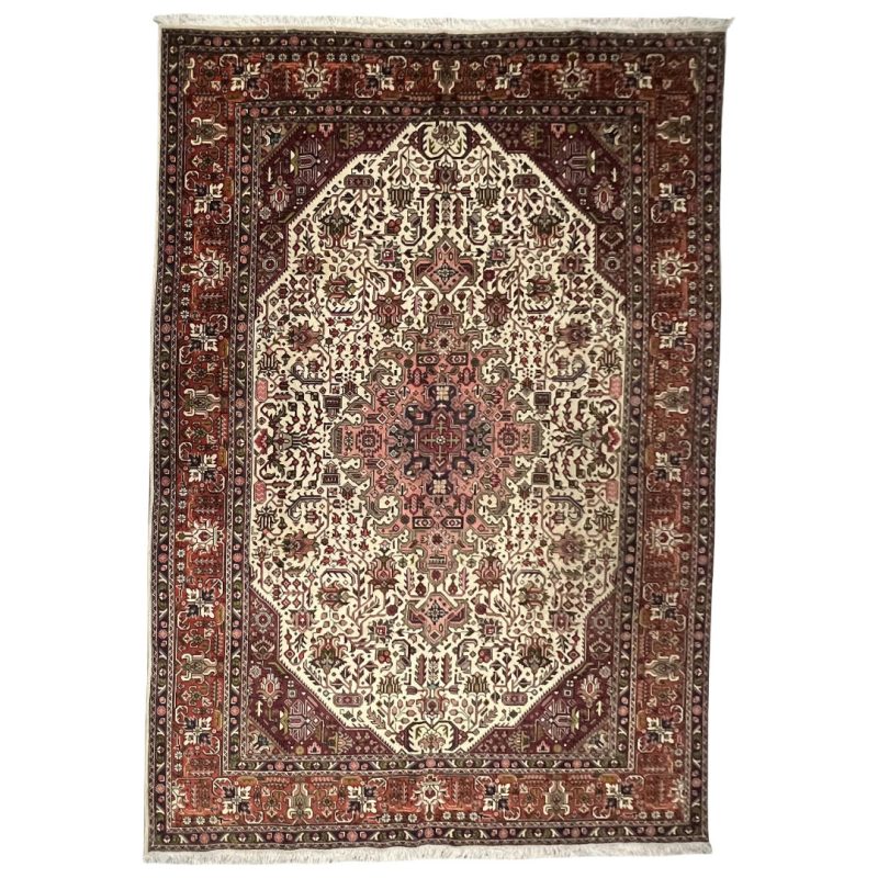 300cm x 200cm Hand-Knotted Persian Geometric Tabriz – Wool Rug