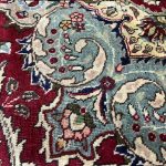 290cm x 200cm Hand-Knotted Persian Floral Mashad Wool Rug - Image 8
