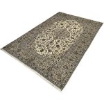 285 x 190cm Hand-Knotted Persian Cream Kashan Wool Rug - Image 4