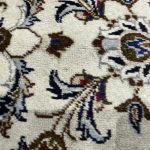 285 x 190cm Hand-Knotted Persian Cream Kashan Wool Rug - Image 5