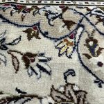 285 x 190cm Hand-Knotted Persian Cream Kashan Wool Rug - Image 6